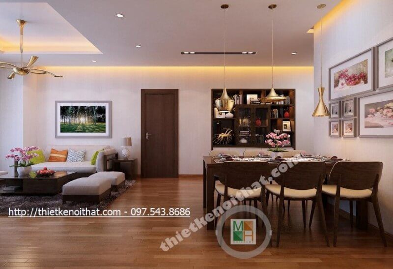 Mẫu bàn ăn không quá phức tạp trong kiểu dáng nhưng vẫn đảm bảo công năng sử dụng.